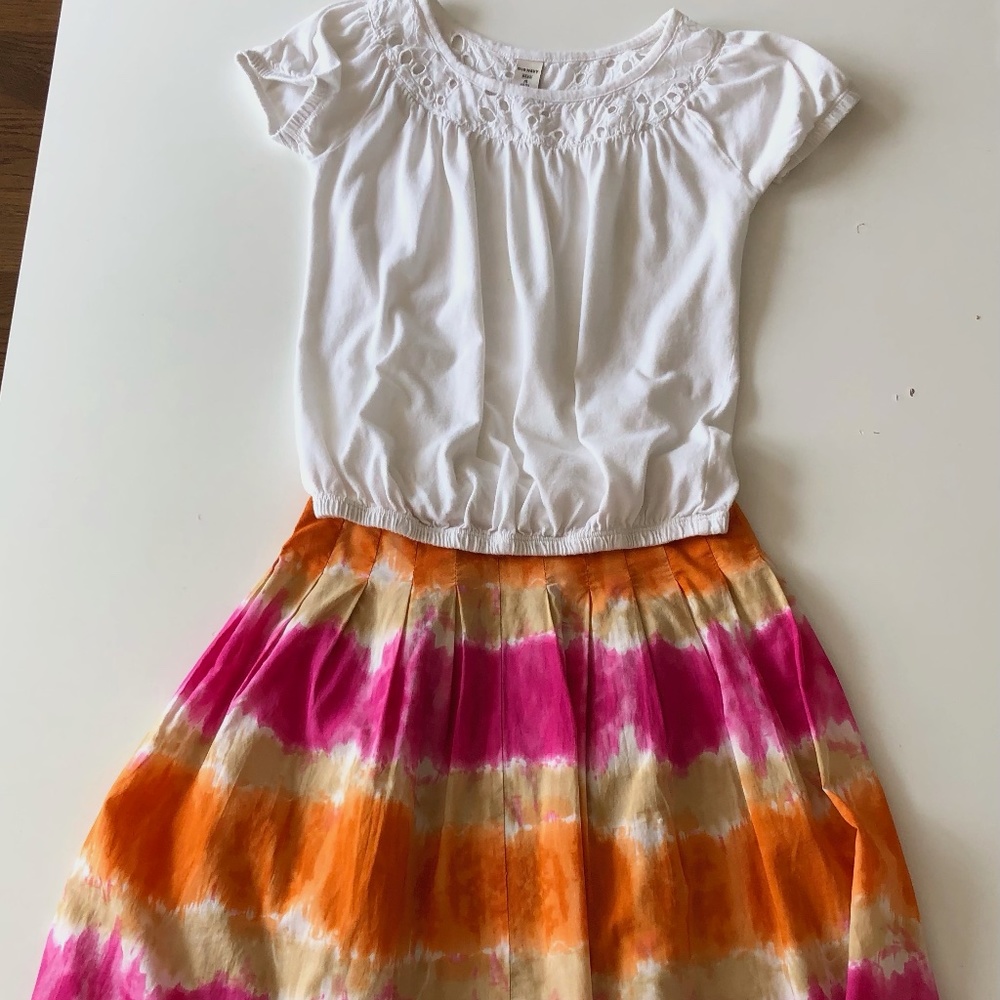American Girl TieDye Skirt and Old Navy Shirt